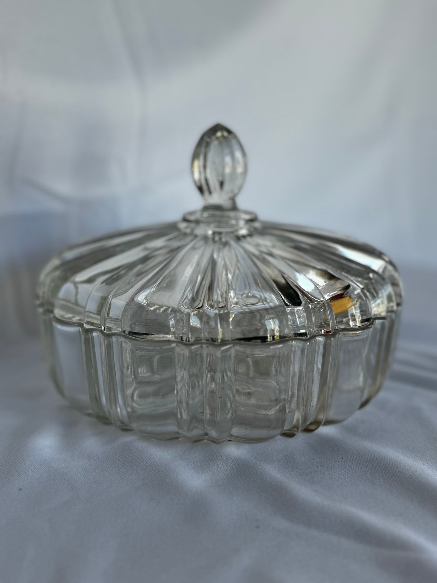 Anchor Hocking Spiderweb Lidded Candy Dish