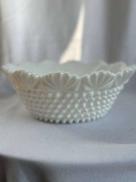 Imperial Hobnail Milk Glass Bowl