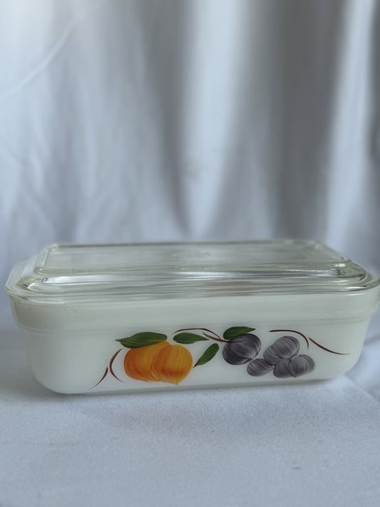 Fire King Gay Fad Fruit Refrigerator Dish