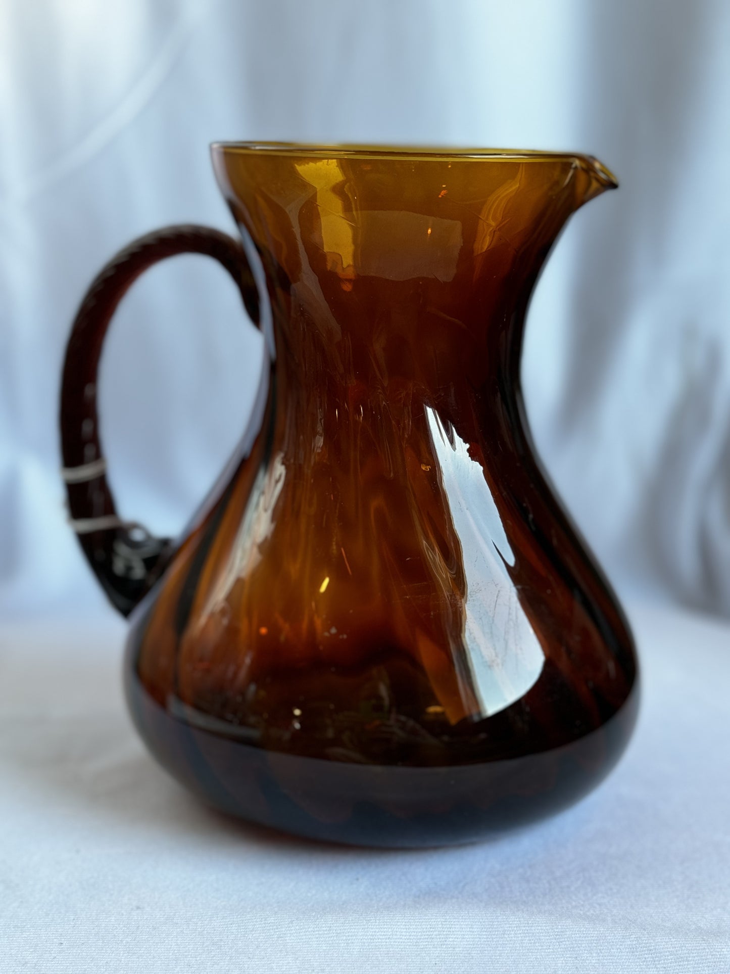 Hand Blown Amber Pitcher