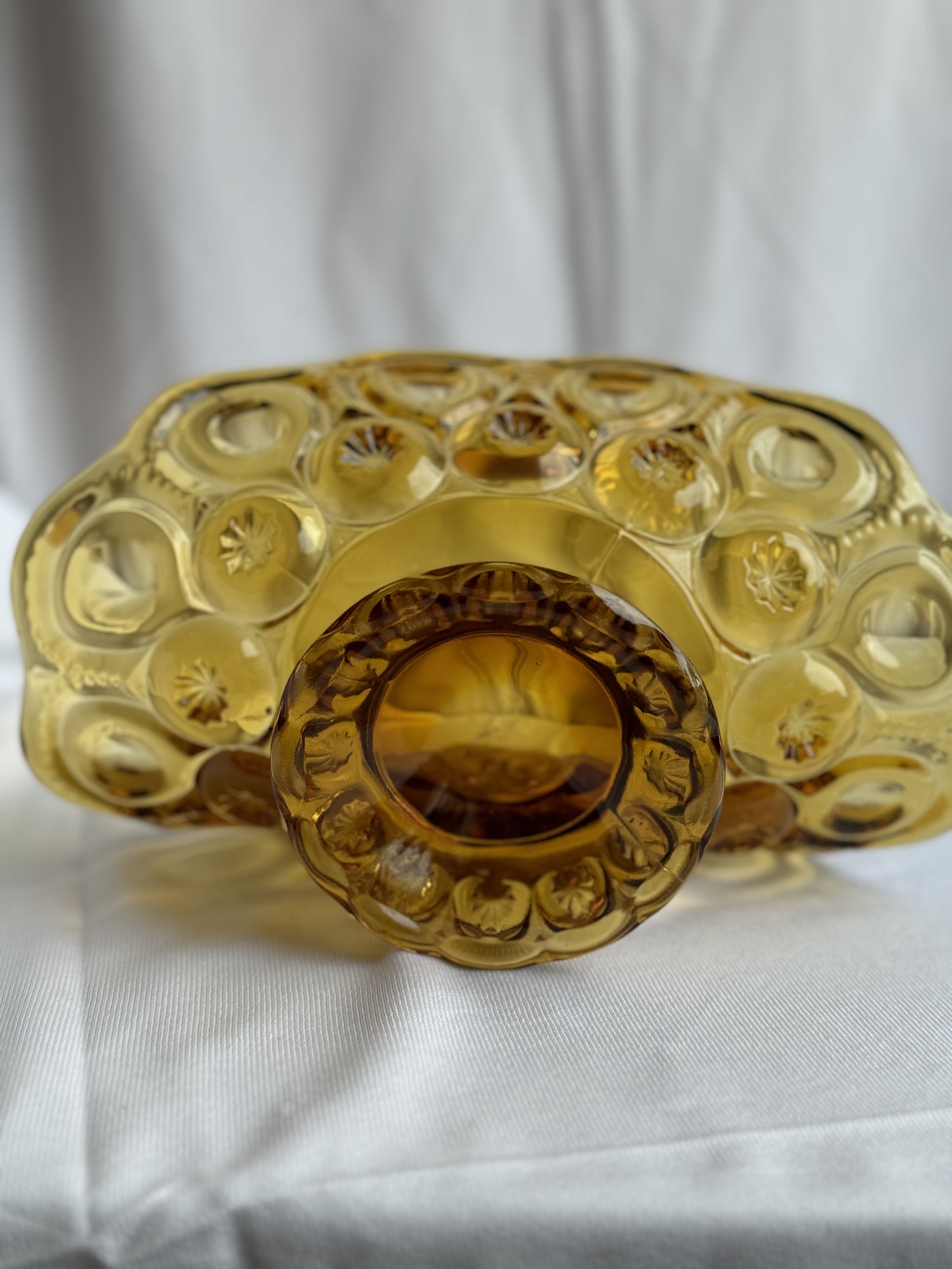 LE Smith Amber Moon & Stars Banana/Napkin Dish