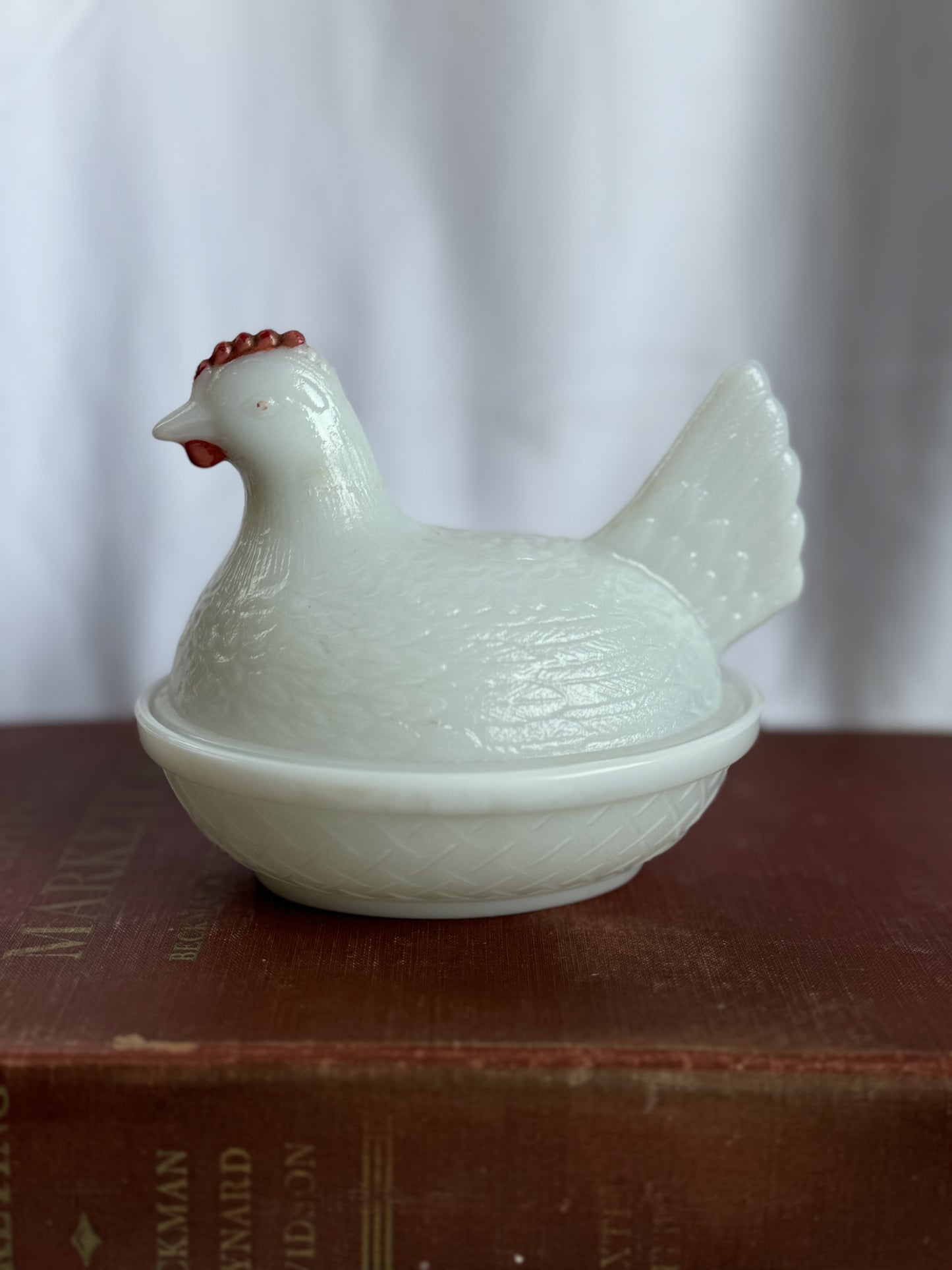 Milk Glass Hen on Nest