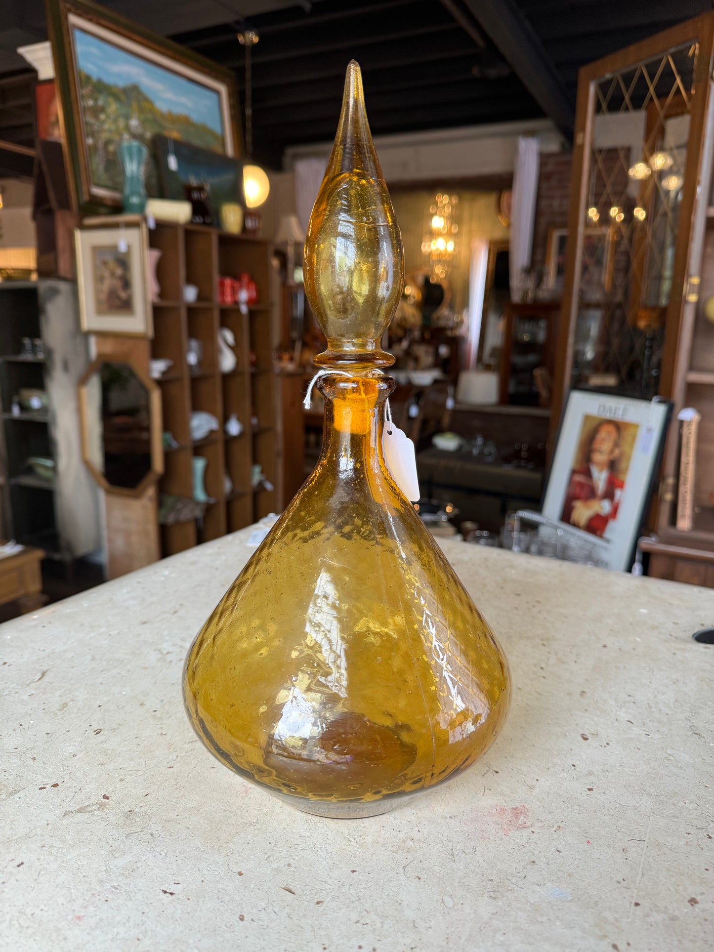 Empoli Amber Glass Genie Decanter