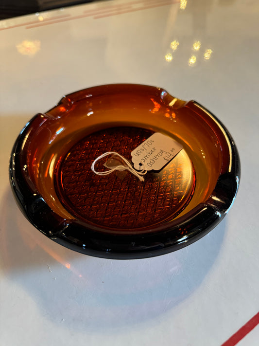 Amber Glass Ashtray