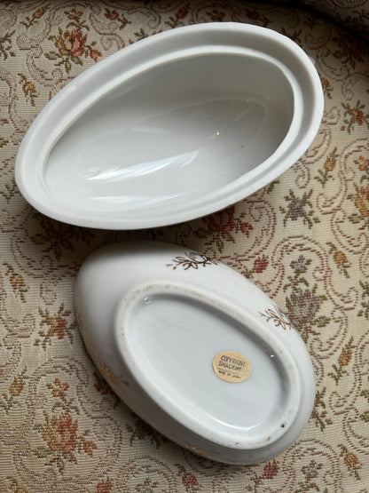 Schackman Porcelain Egg Trinket Dish