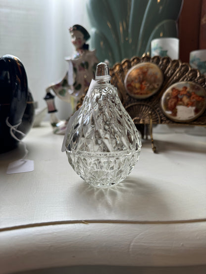 Diamond Cut Pear Shaped Trinket Dish