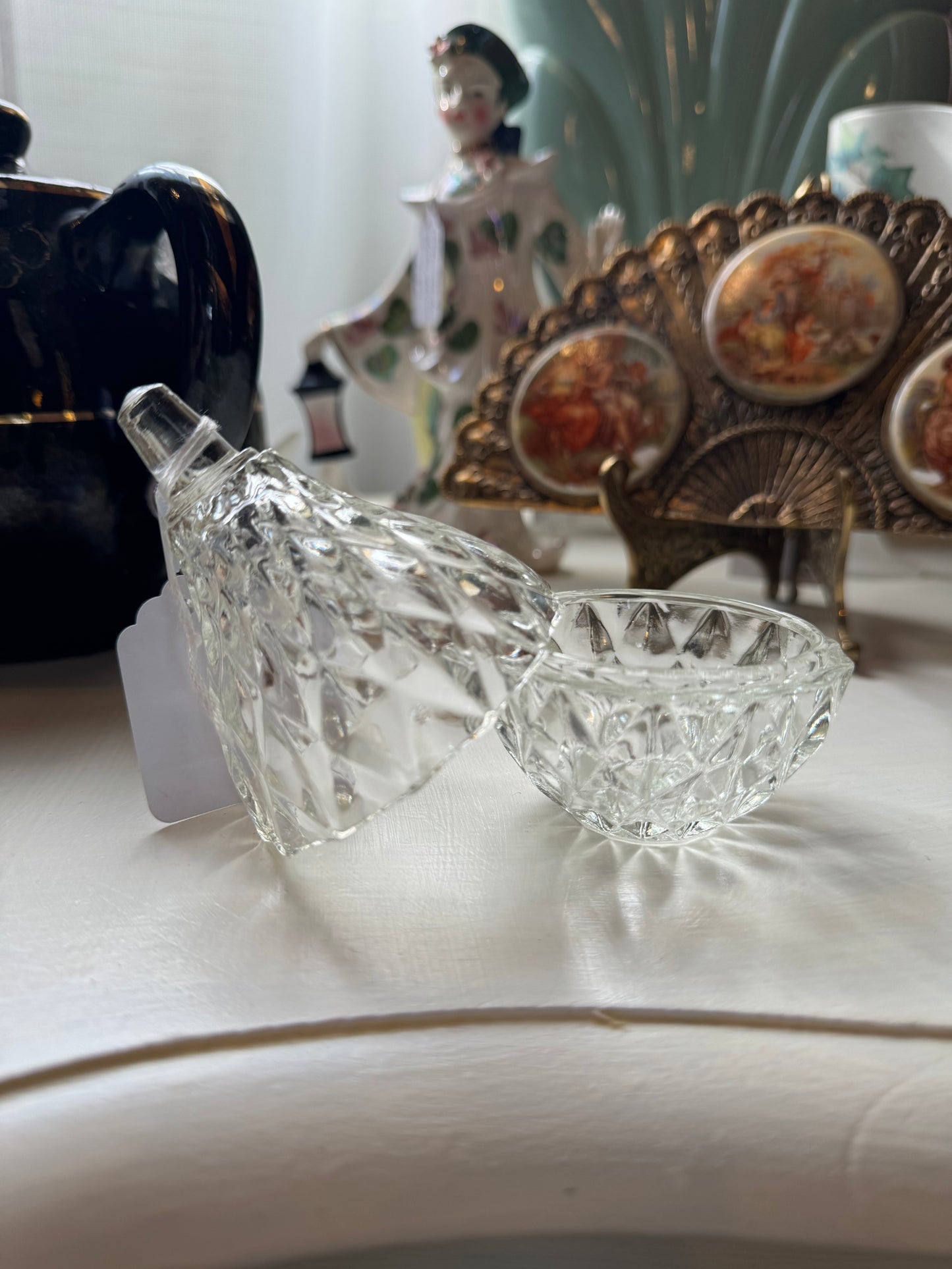 Diamond Cut Pear Shaped Trinket Dish