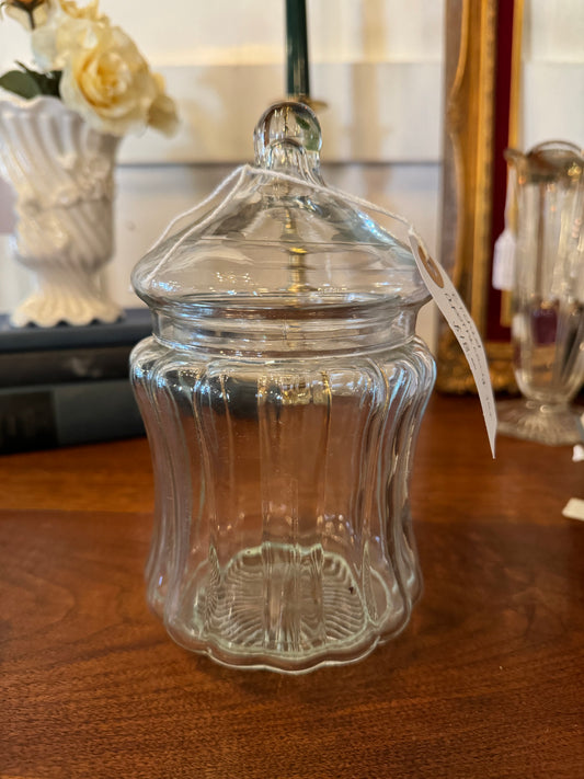 Etched Glass Apothecary Jar