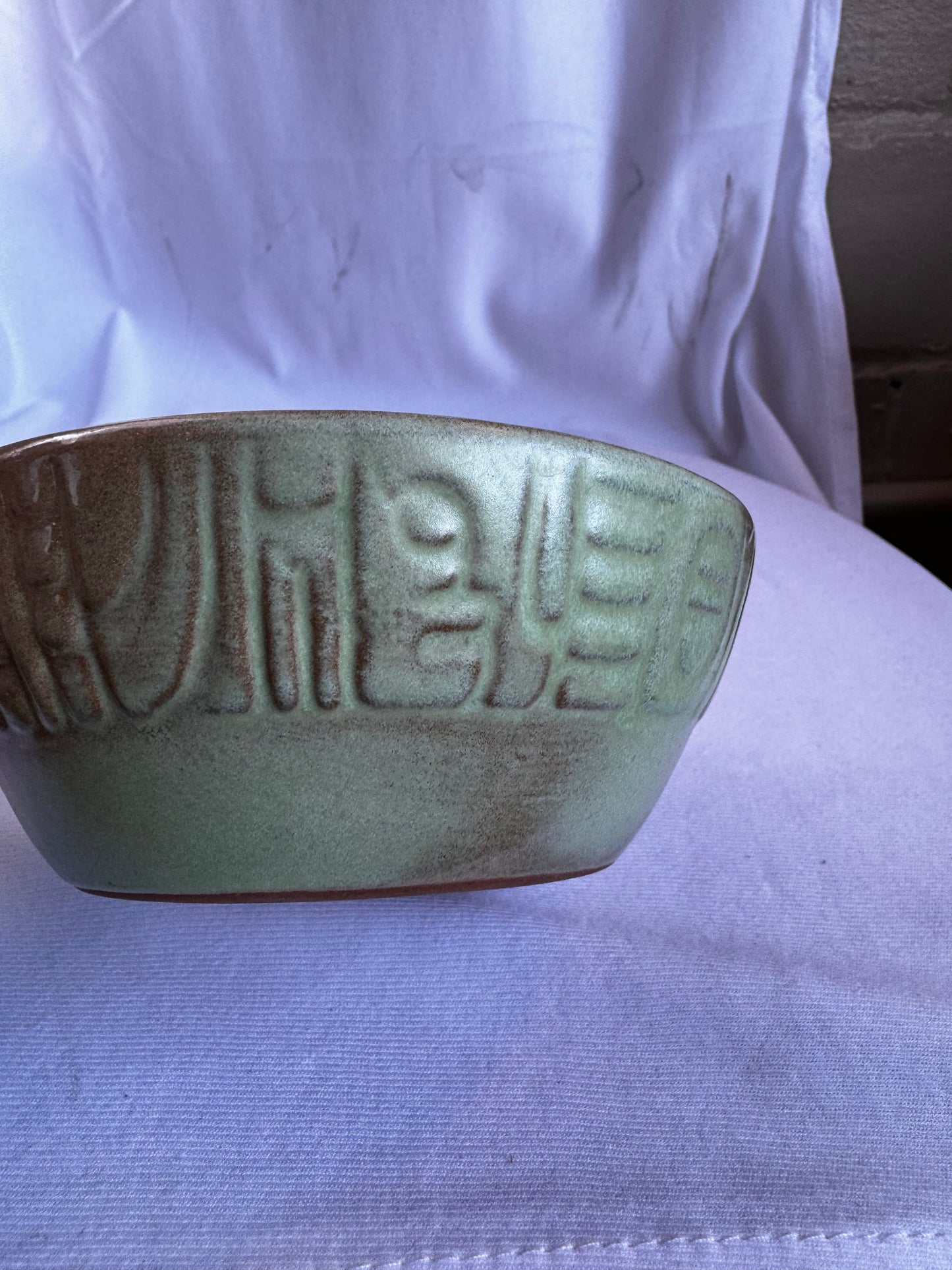 Frankoma Prairie Green Patterned Bowl #7X