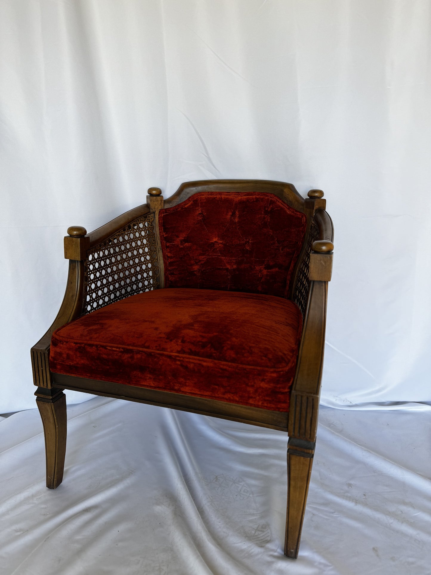 Dark Orange Cane Chair