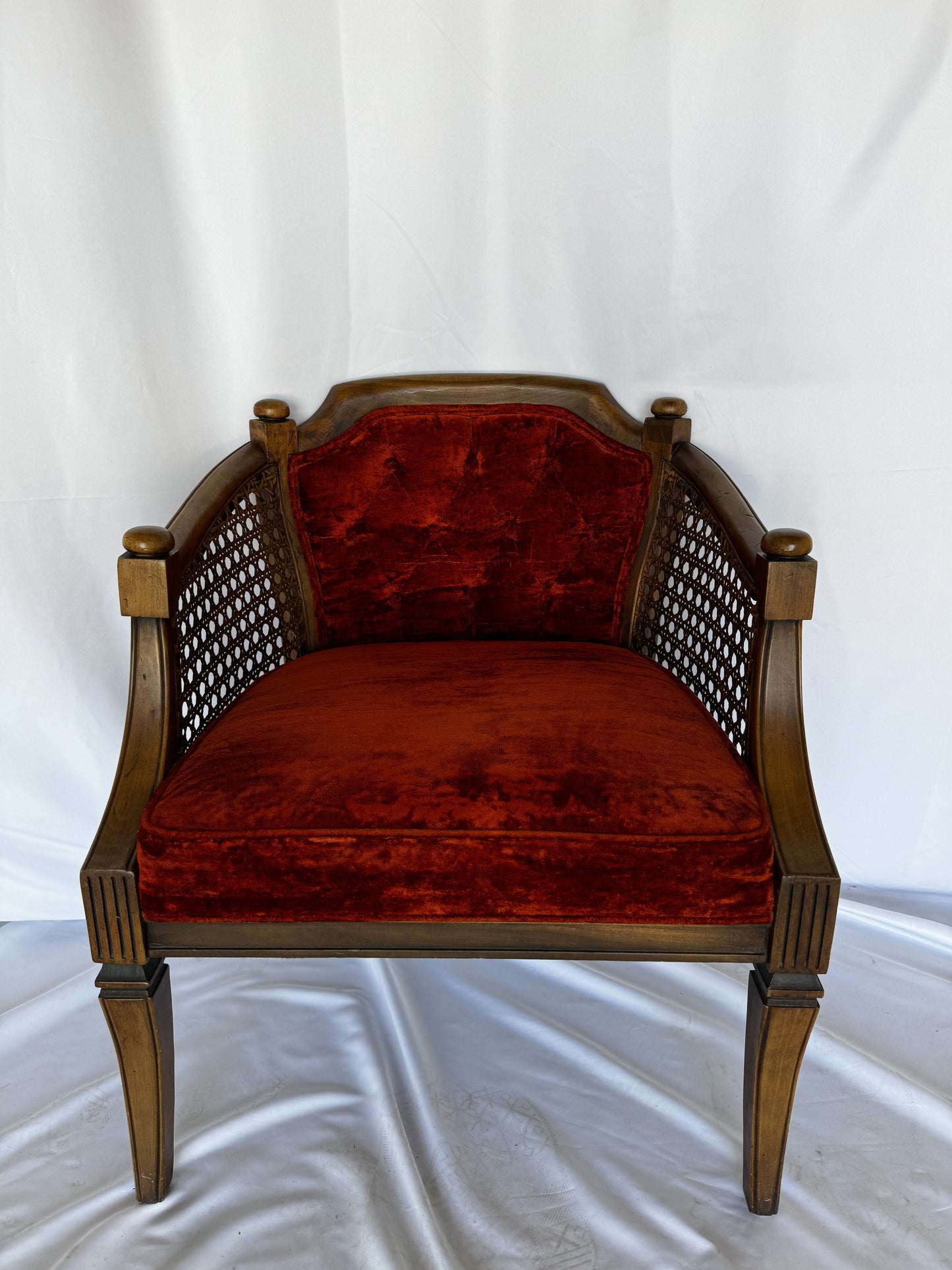 Dark Orange Cane Chair