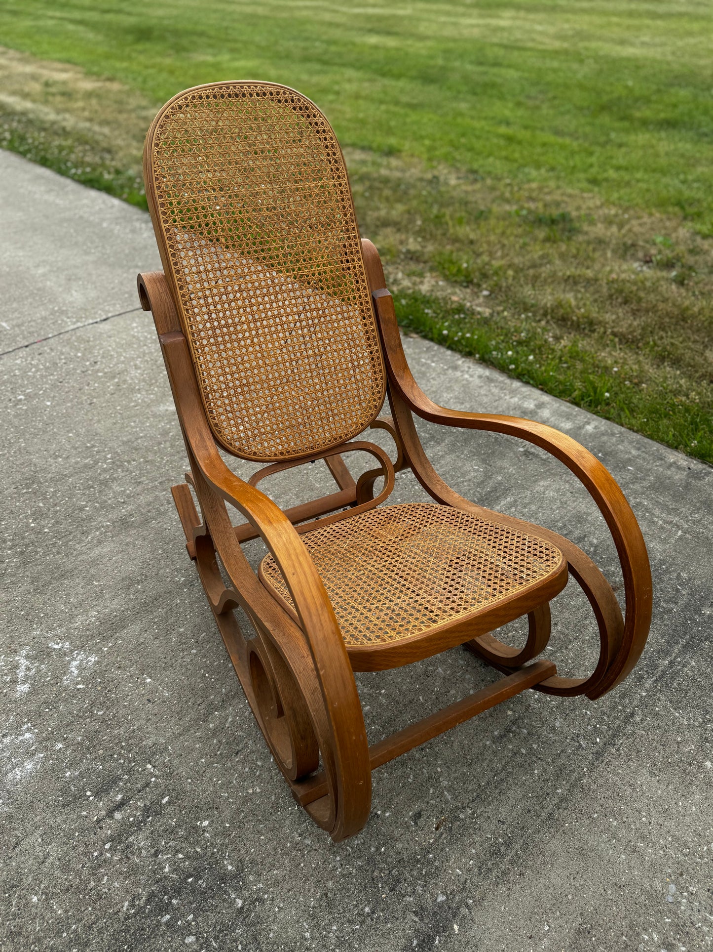 Bent Wood Cane Rocker