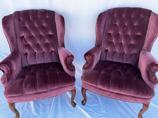 Purple Velvet Wingbacks (2)