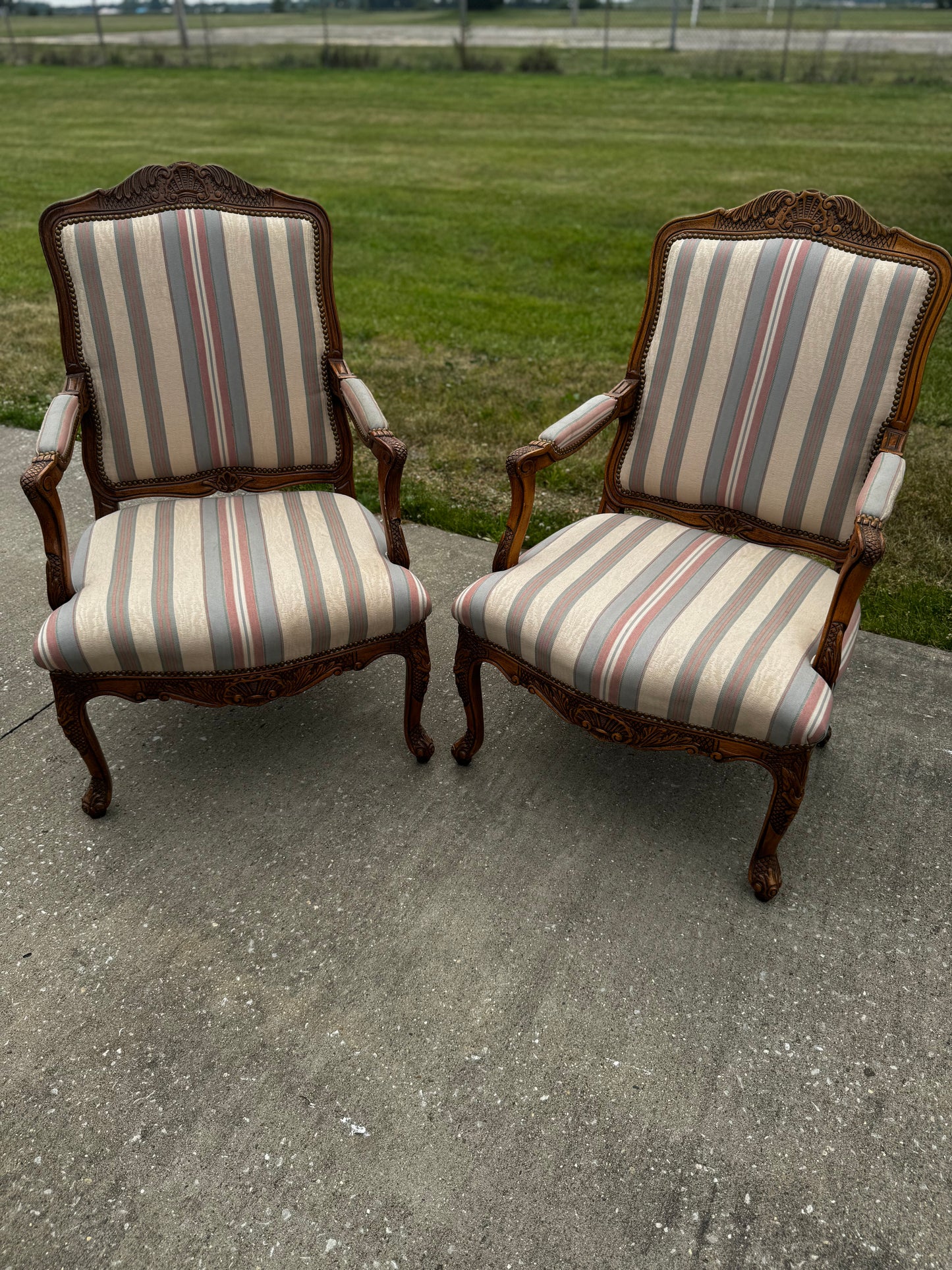 Striped Wooden Chairs (2)